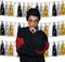 3P Metallic Fringe Tassel Banner Garland Foil Tinsel Streamer Wall Hanging(Black Gold Silver)